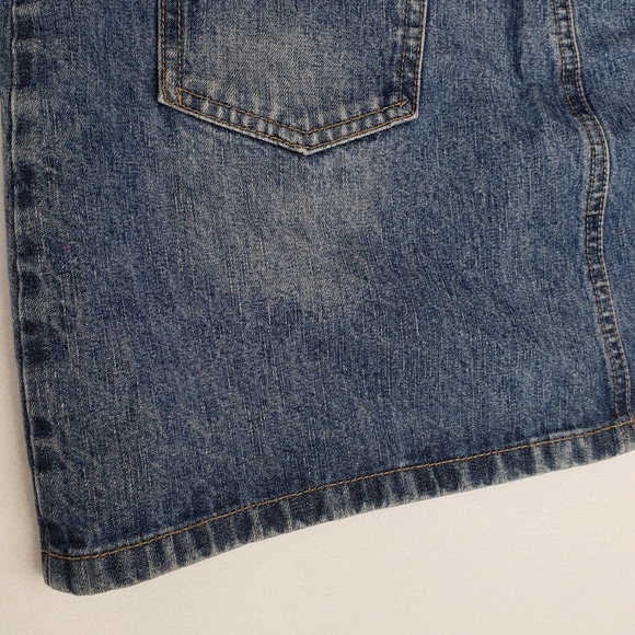 Portmans Womens 100% Cotton Denim Med. Wash Mini Skirt sz 12 - Picture 9 of 9